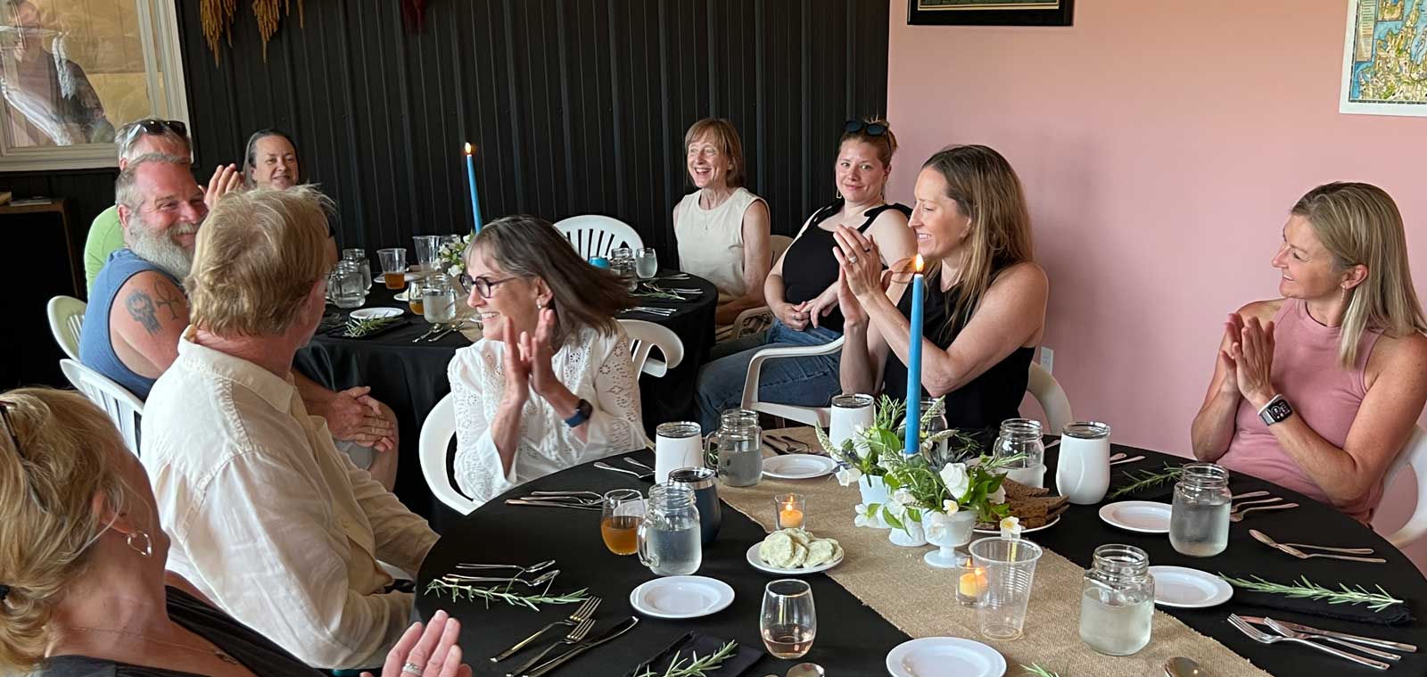 Guests enjoying a Farm-to-Table meal